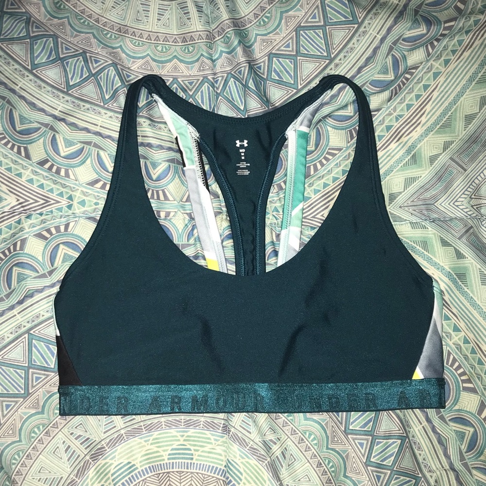 Dark teal under armor sports bra